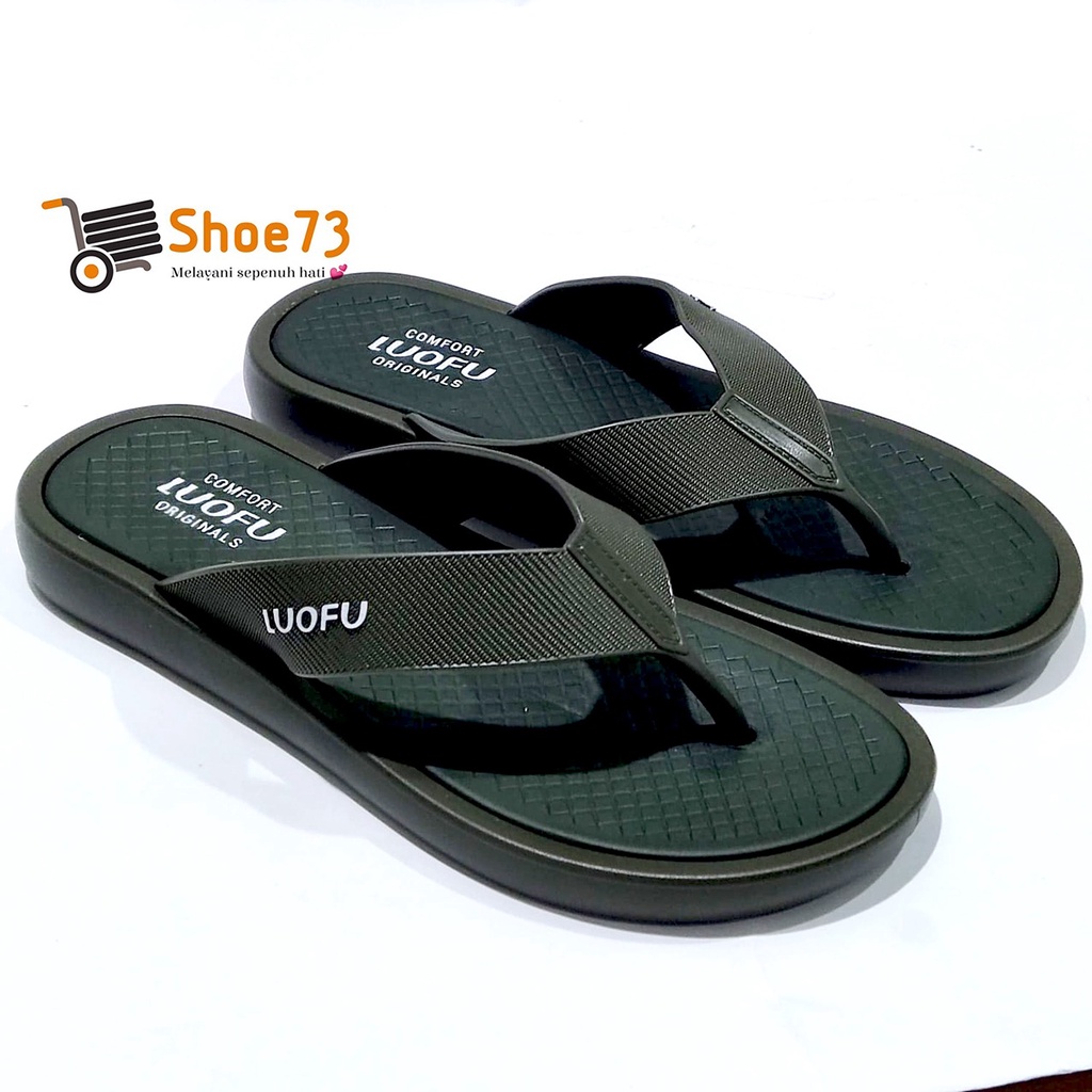 LUOFU F 2326 - E01PLS SIZE 40-44 ORIGINAL l Sandal jepit jelly pria l Sendal jepit cowok impor