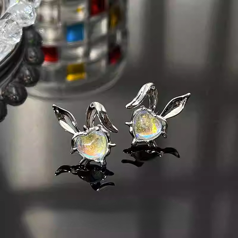 Anting Moonstone Lucu Love Giwang Telinga Kelinci Untuk Perempuan Wanita Yang Indah