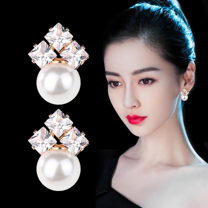 Goldkingdom Aksesoris Perhiasan Fashion Ready Stock Anting, Hipster Feminin Net Selebriti Anting Pejantan, Kepribadian Korea Anting Sederhana, Mutiara Sterling Perak Anting Panjang