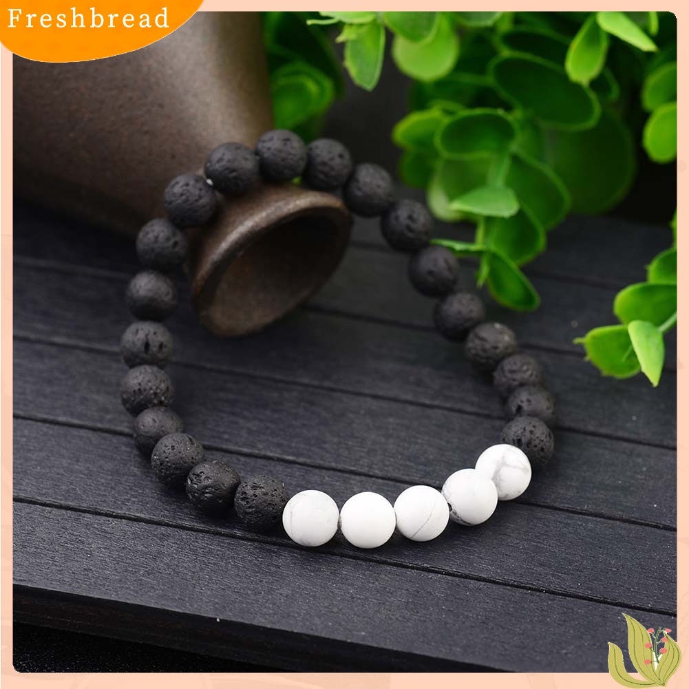 &lt; Freshbread &gt; Unisex Sederhana Batu Alam Tiger Eye Manik-Manik Penyembuhan Gelang Perhiasan Elastis