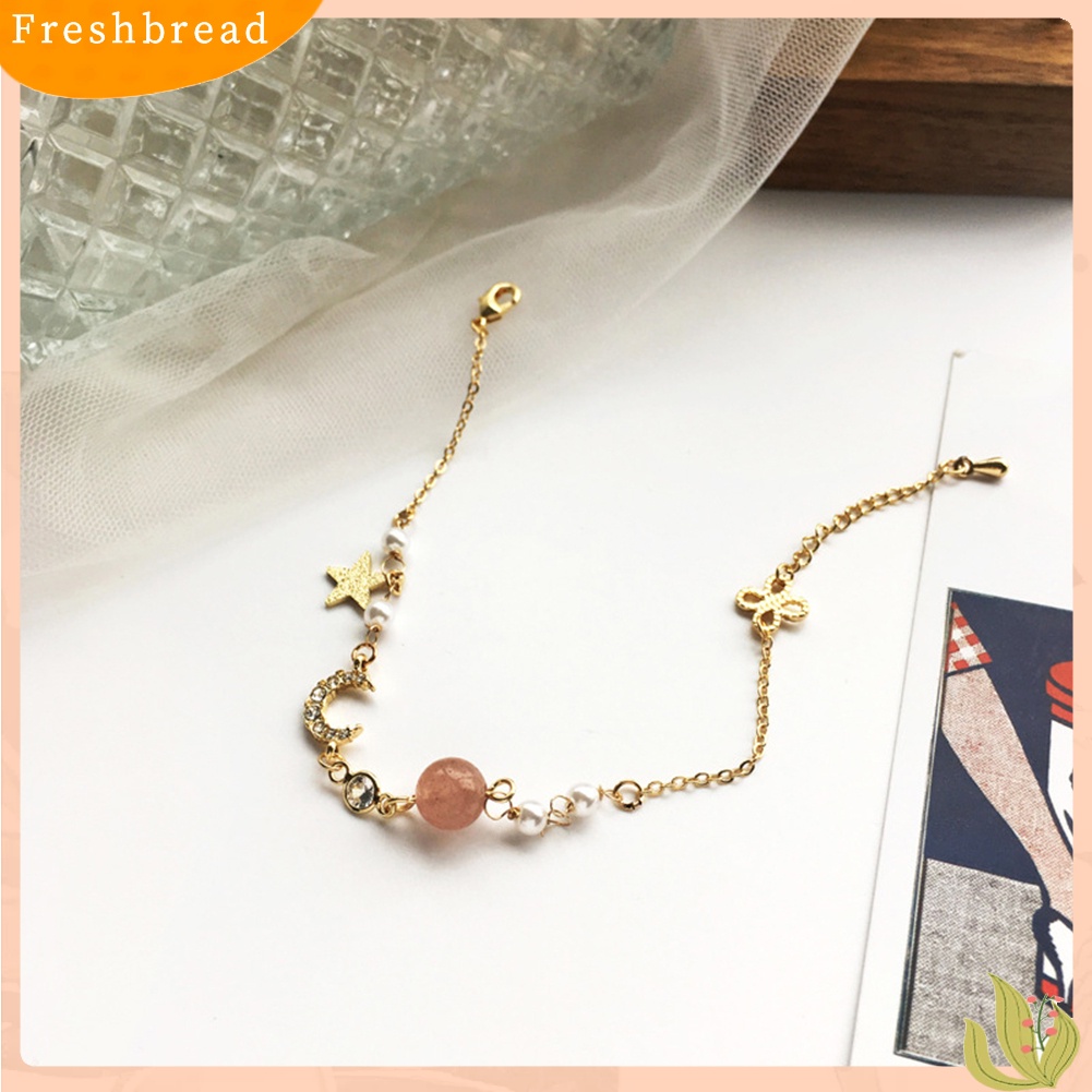 &lt; Freshbread &gt; Fashion Wanita Berlian Imitasi Bintang Bulan Manik Pesona Rantai Gelang Bangle Perhiasan Hadiah