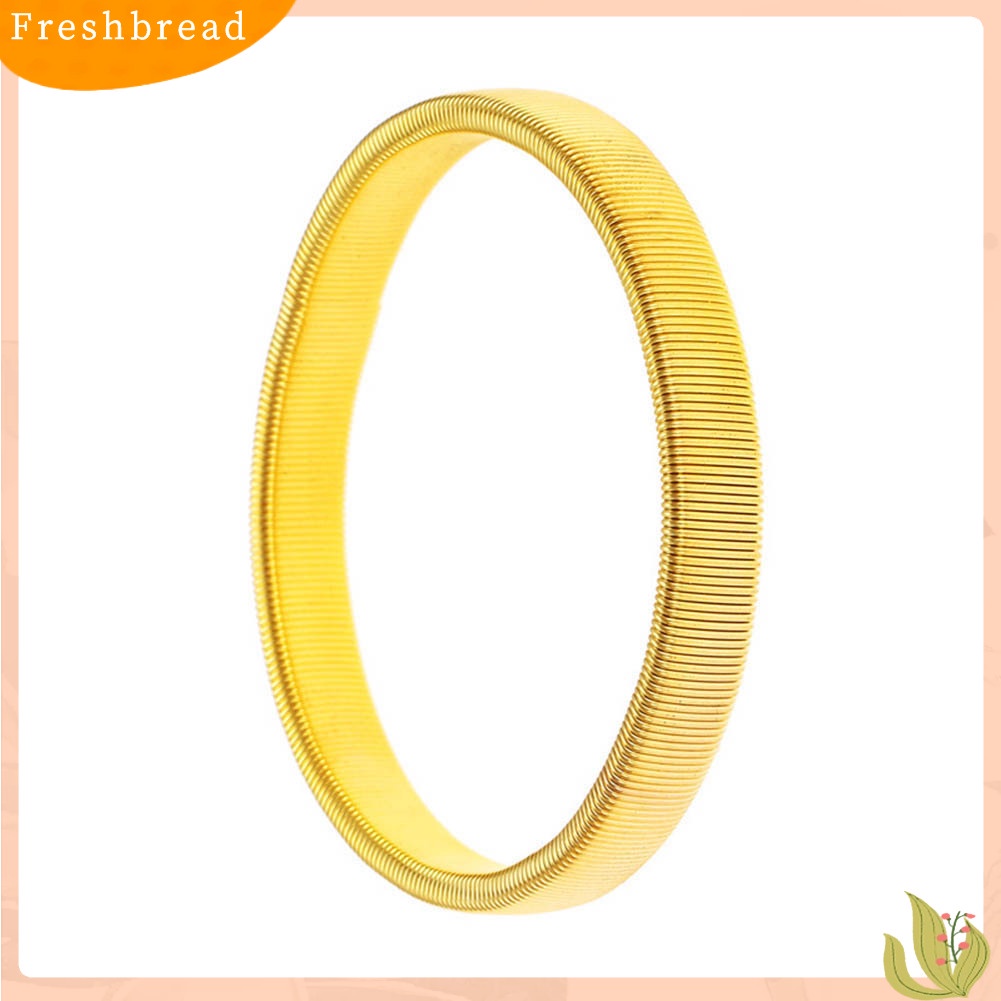 &lt; Freshbread &gt; Sederhana Pria Musim Semi Manset Bartender Bangle Elastis Gelang Cincin Logam Gelang