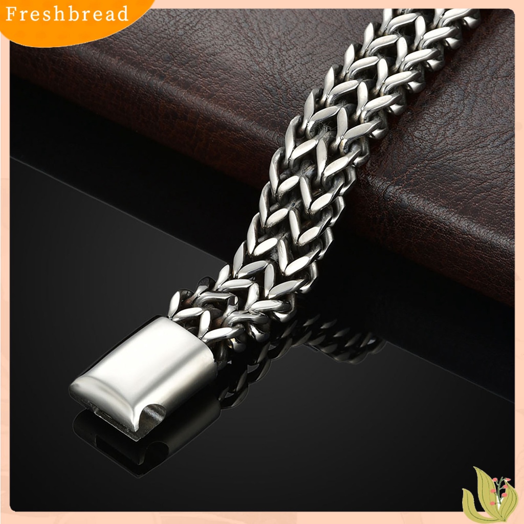 &lt; Freshbread &gt; Gelang Dipoles Ramah Kulit Titanium Steel Pria Braided Chain Bracelet Untuk Ulang Tahun