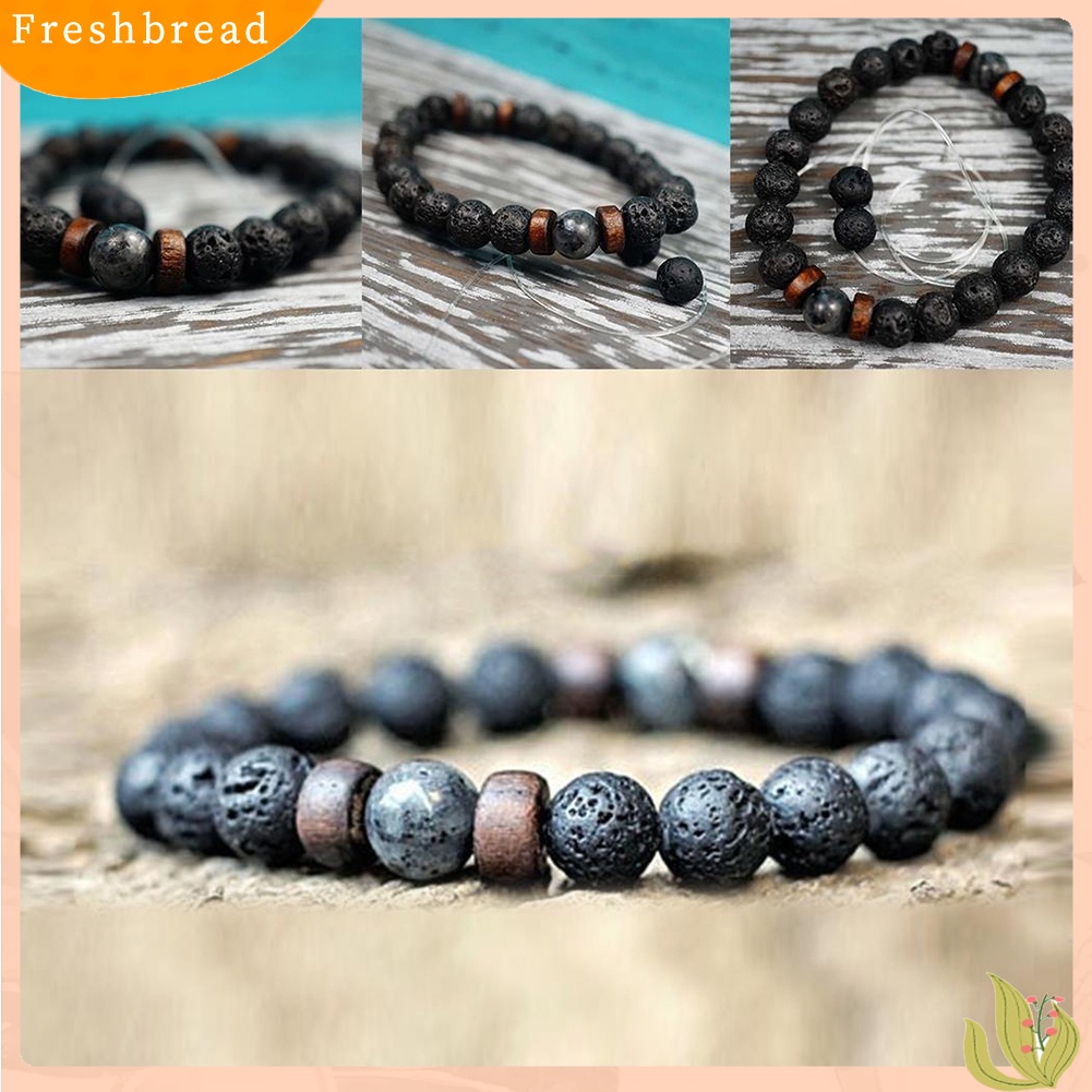 &lt; Freshbread &gt; Fashion Wanita Pria Batu Manik-Manik Strand Gelang Bangle Perhiasan Wrist Decor