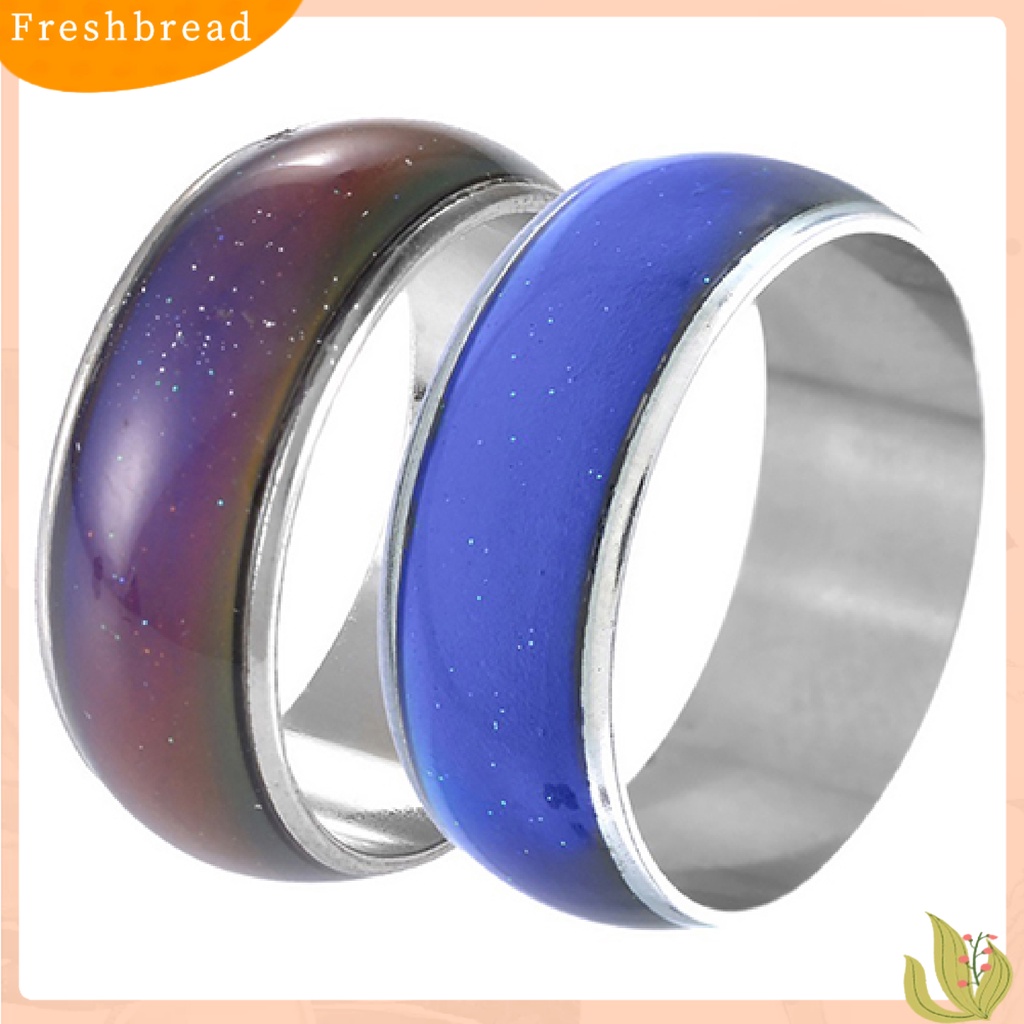 &lt; Freshbread &gt; 3Pcs Mood Ring Cincin Warna Berubah Suhu Alloy Handmade Halus Untuk Club