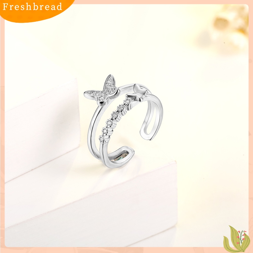 &lt; Freshbread &gt; Fashion Lady Sweet Butterfly Charm Adjustable Terbuka Cincin Jari Perhiasan Hadiah Xmas
