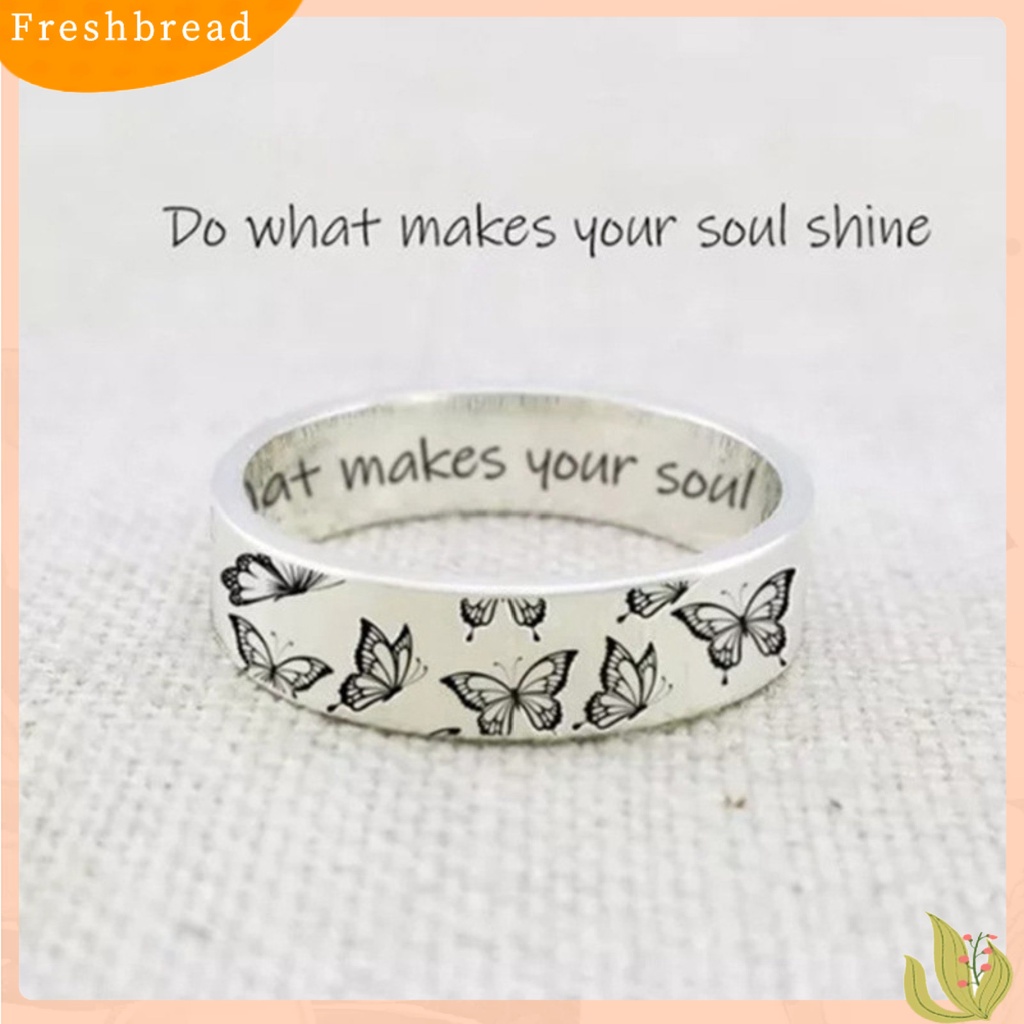 < Freshbread > Cincin Kupu-Kupu Ukir Vintage Trendi Paduan Kesederhanaan Chic Cincin Jari Hias Untuk Hadiah