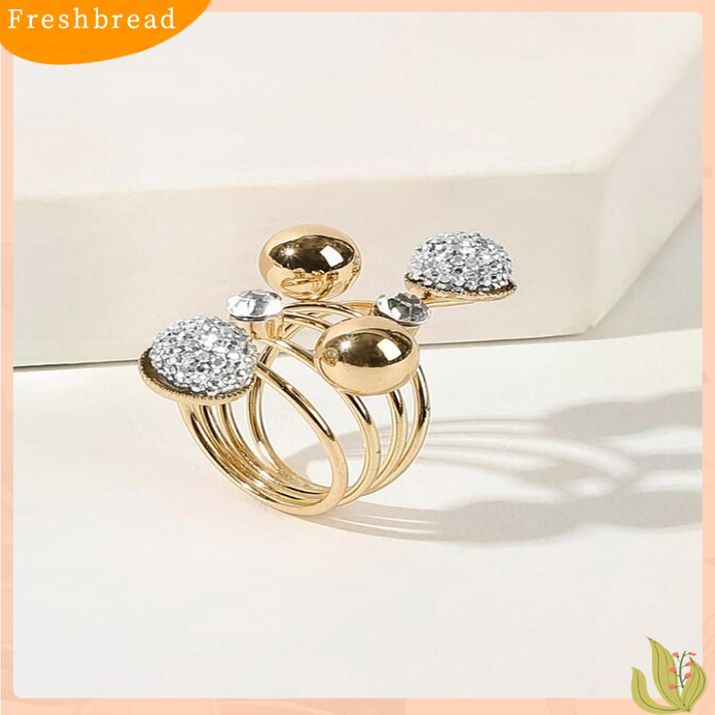 &lt; Freshbread &gt; Cincin Dapat Disesuaikan Indah Paduan Mengkilap Desain Kreatif Cincin Mutiara Imitasi Untuk Pertunangan