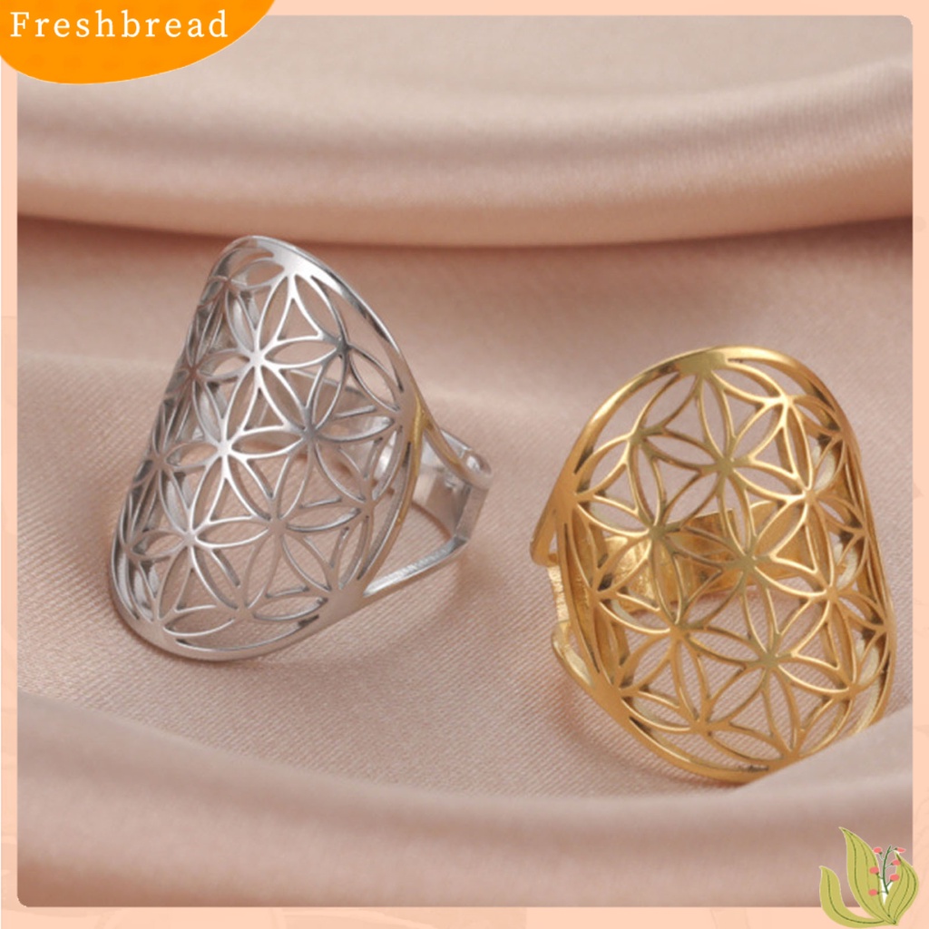 &lt; Freshbread &gt; Indah Trendi Cincin Berongga Keluar Tahan Aus Sederhana Vintage Unisex Cincin Pakaian Sehari-Hari