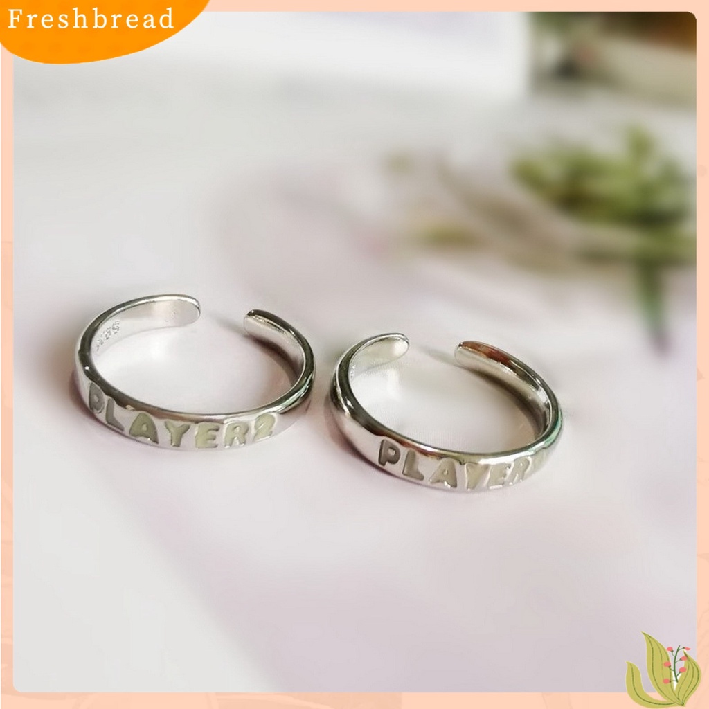 &lt; Freshbread &gt; Cincin Jari Electroplating Ukiran Permukaan Halus Bercahaya Hypoallergenic Dekorasi Unisex Couple Open Finger Ring Charm Jewelry