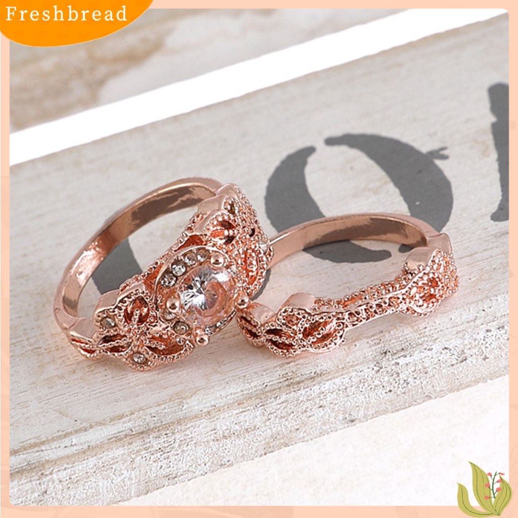 &lt; Freshbread &gt; 1set Cincin Lady Hias Berlian Imitasi Vintage Alloy Bulat Wanita Circlet Untuk Lamaran