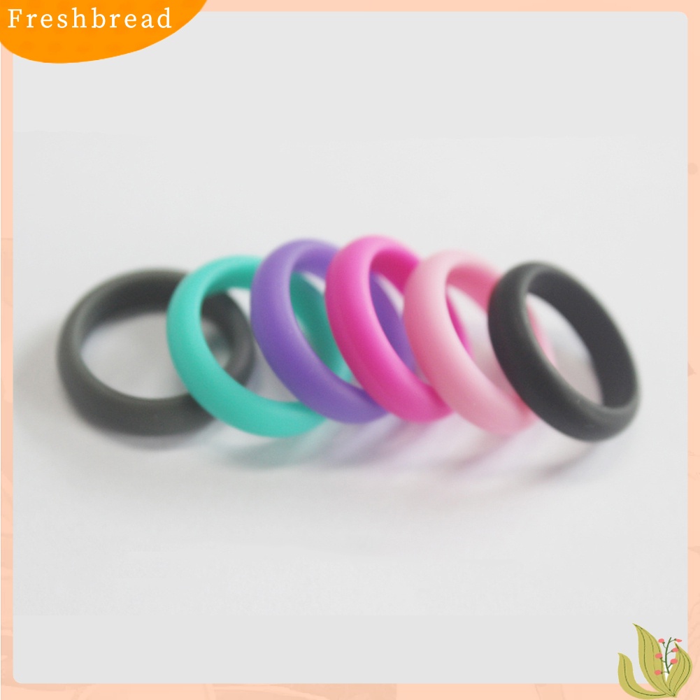 &lt; Freshbread &gt; Wanita Fashion Silikon Pernikahan Band Berlian Imitasi Cincin Perhiasan Hadiah Hari Valentine