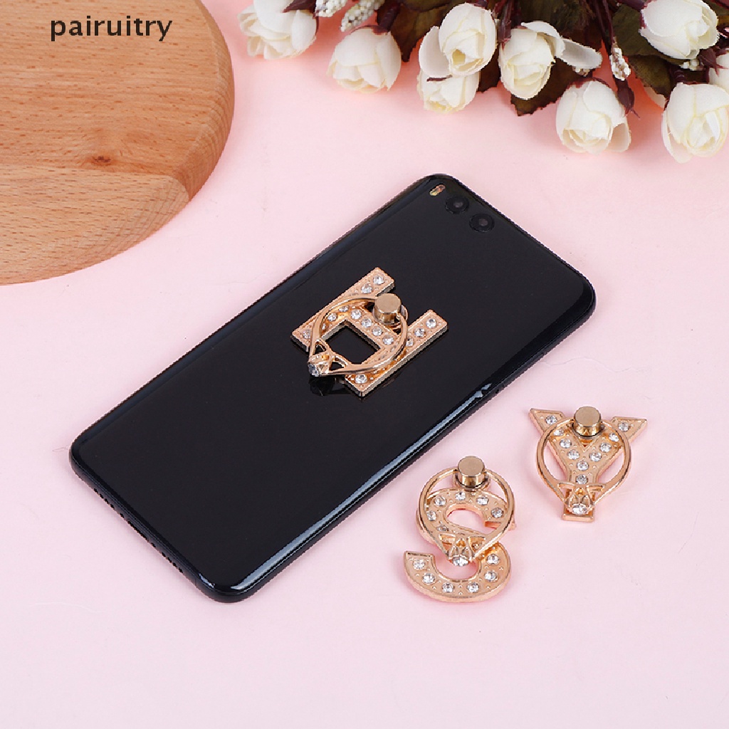 Prt Berlian Logam Huruf Jari Cincin smartphone stand holder Handphone holder PRT