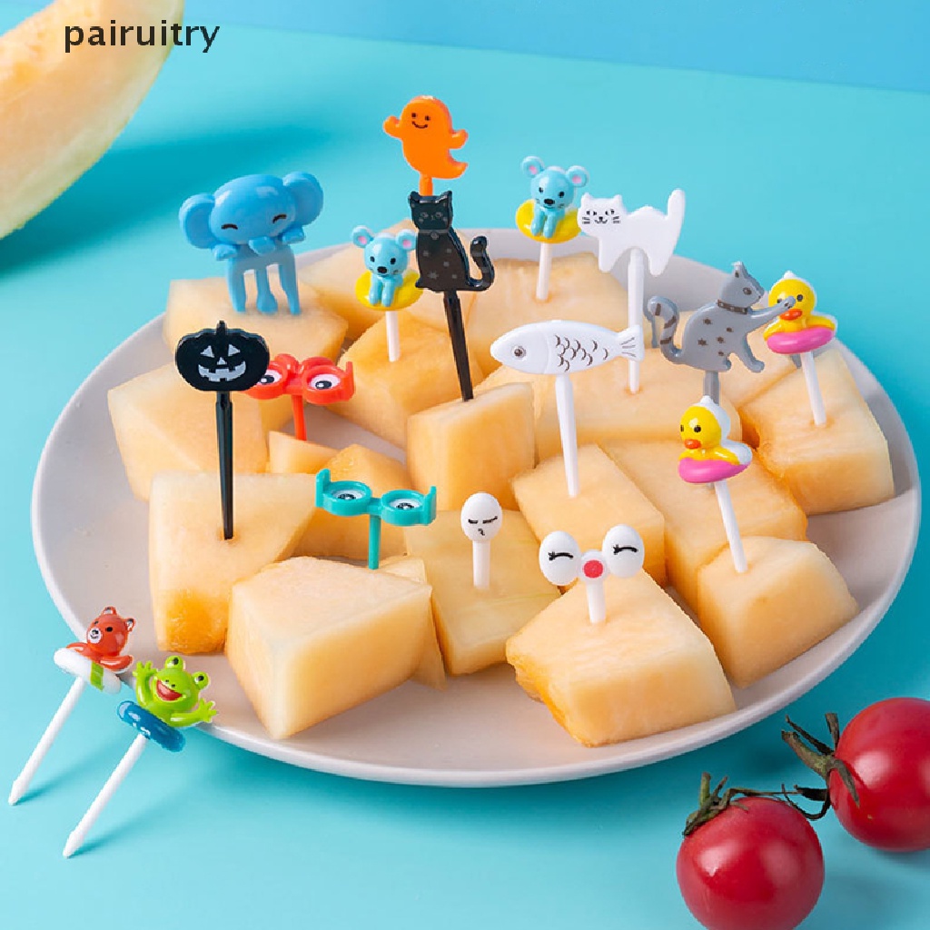 Prt Mini Animal Kartun Buah Garpu Anak Makanan Ringan Kue Dessert Food Fruit Fork PRT