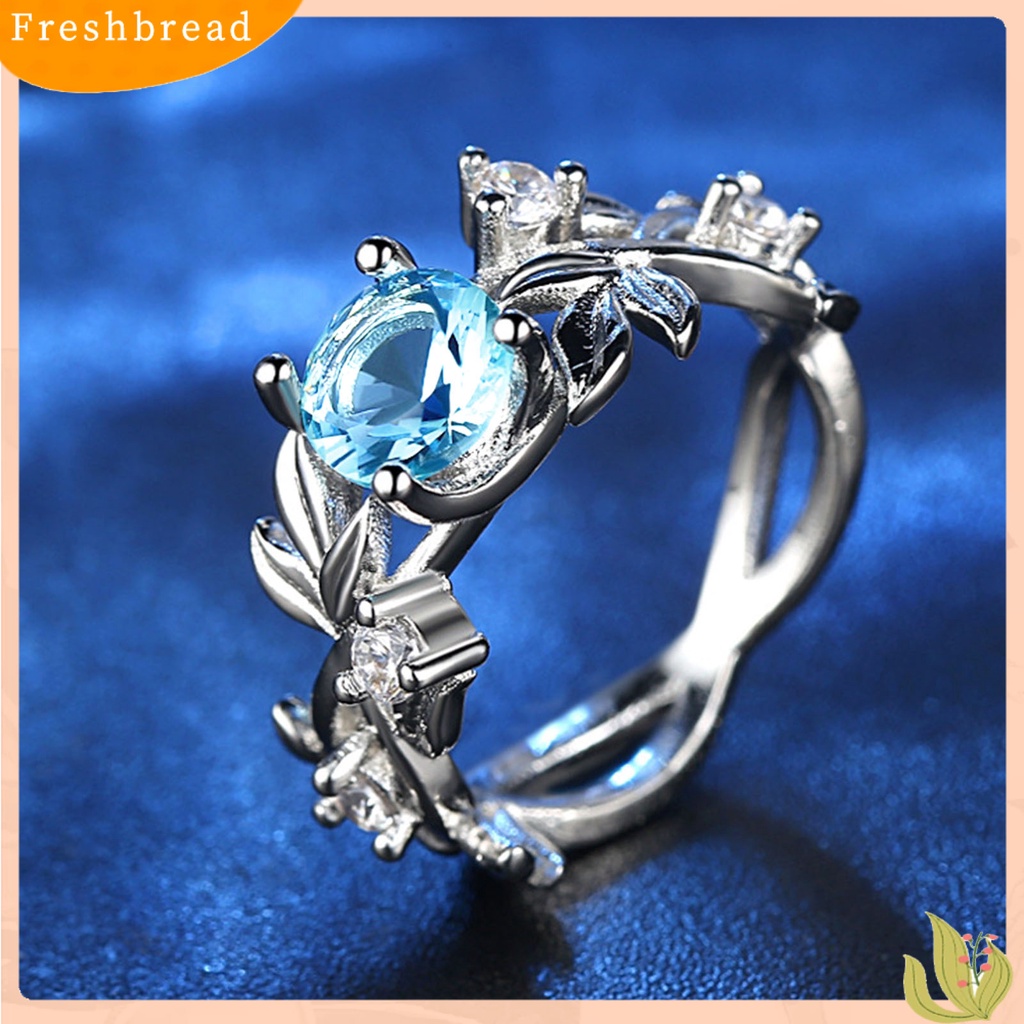 &lt; Freshbread &gt; Cincin Wanita Desain Bunga Semua Pertandingan Aksesoris Fashion Cincin Kawin Berlian Imitasi Manis Untuk Pesta