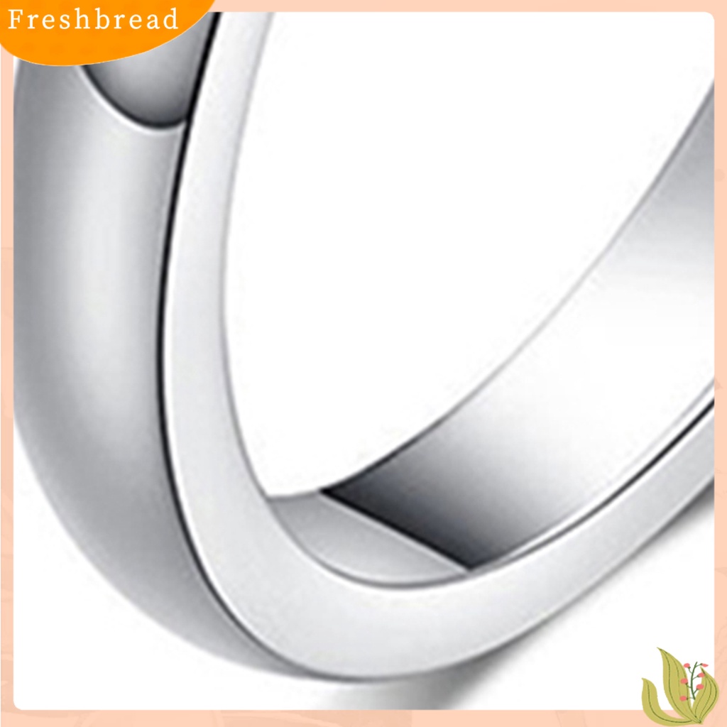 &lt; Freshbread &gt; Cincin Poles Berlian Imitasi Hias Titanium Steel Cincin Kawin Titanium Untuk Pesta