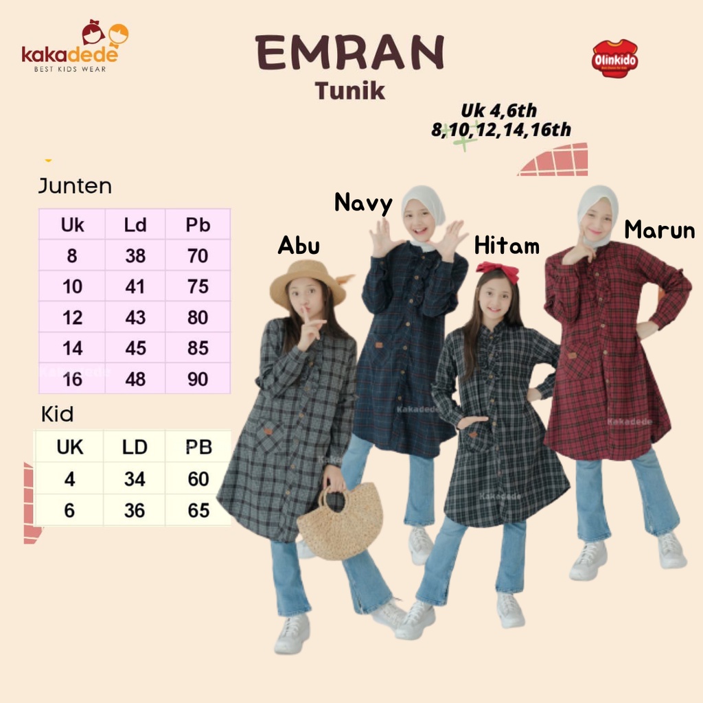 TUNIK FLANEL EMRAN KAKADEDE KIDS