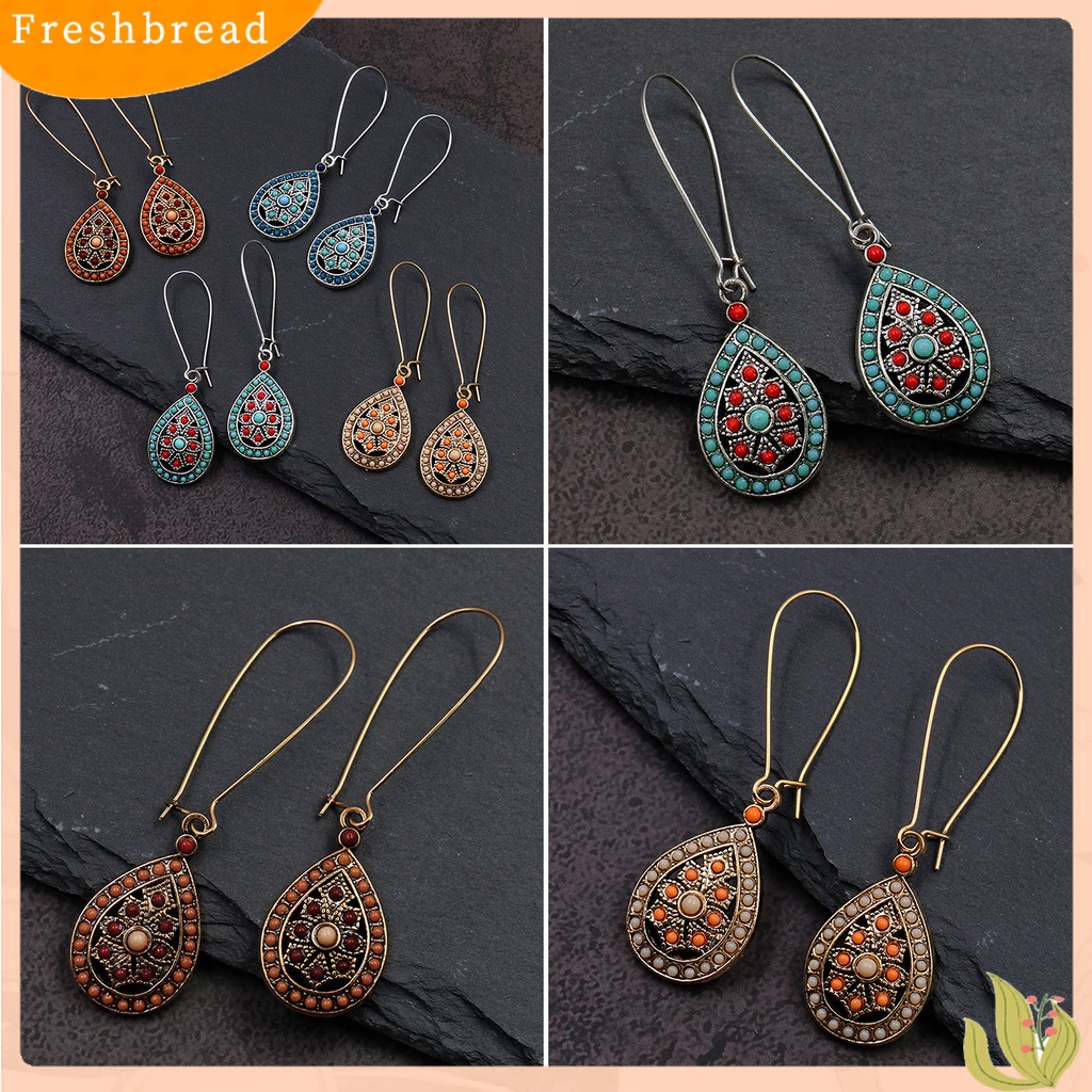 &lt; Freshbread &gt; 1pasang Anting Wanita Bentuk Tetesan Air Gaya Etnik Bohemia Anting Drop Elegan Untuk Pacaran