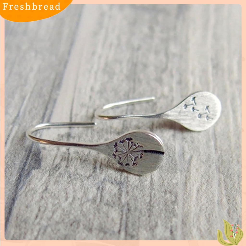 &lt; Freshbread &gt; Mode Sederhana Dandelion Menjuntai Anting Retro Perhiasan Liontin Stainless Steel