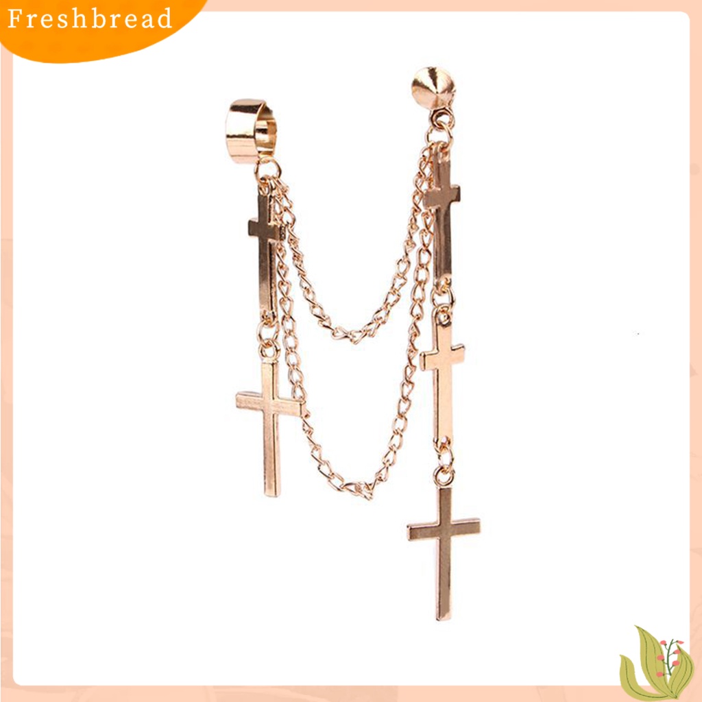 &lt; Freshbread &gt; Anting Jumbai Desain Bahan Alloy Tahan Lama Gaya Punk Anting Tanpa Lubang Telinga Untuk Wisuda