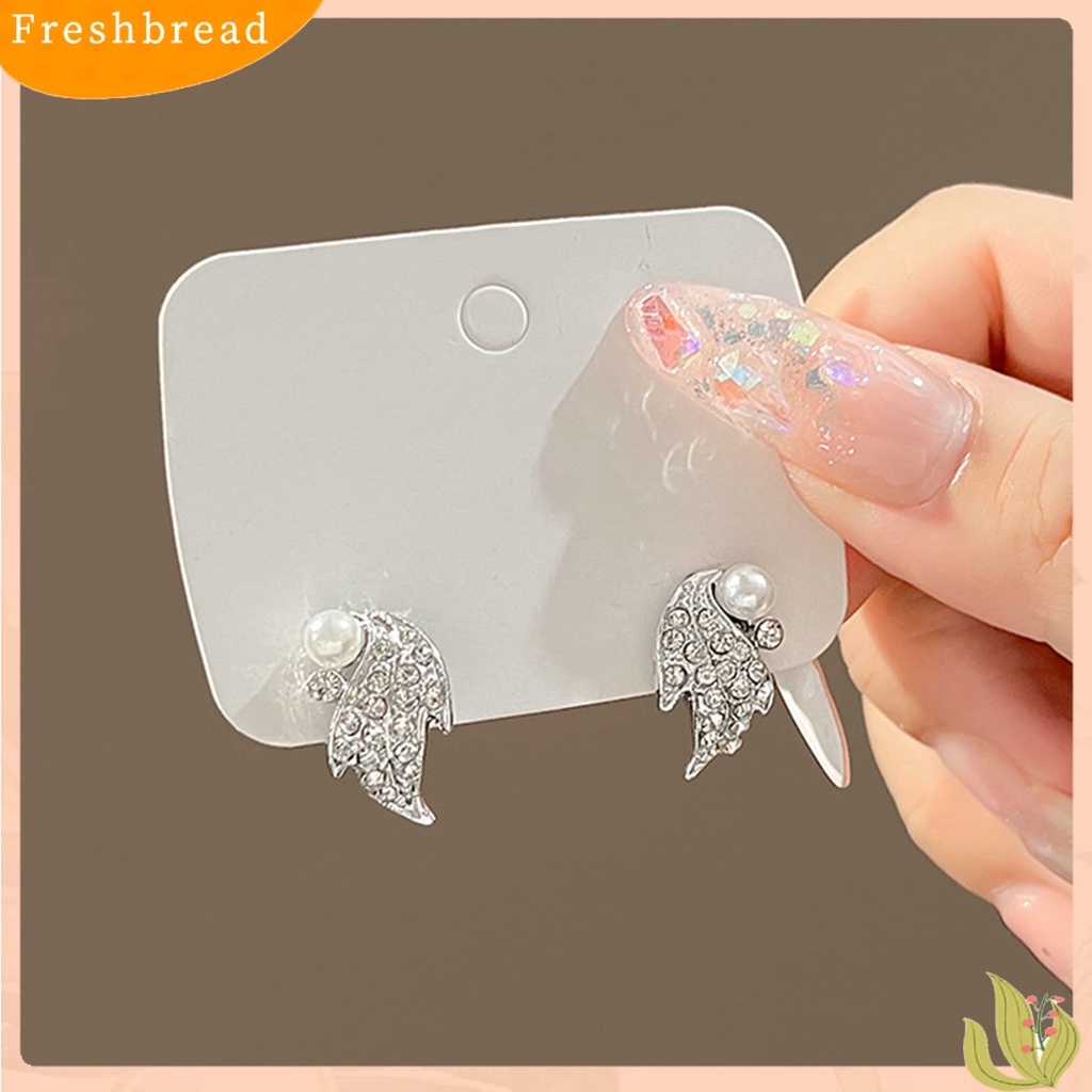&lt; Freshbread &gt; 1pasang Ear Studs Geometric Shiny Full Rhinestones Sparkling Electroplating Hias Hadiah Wanita Maple Leaf Stud Earrings Musim Gugur Perhiasan Aksesori Busana
