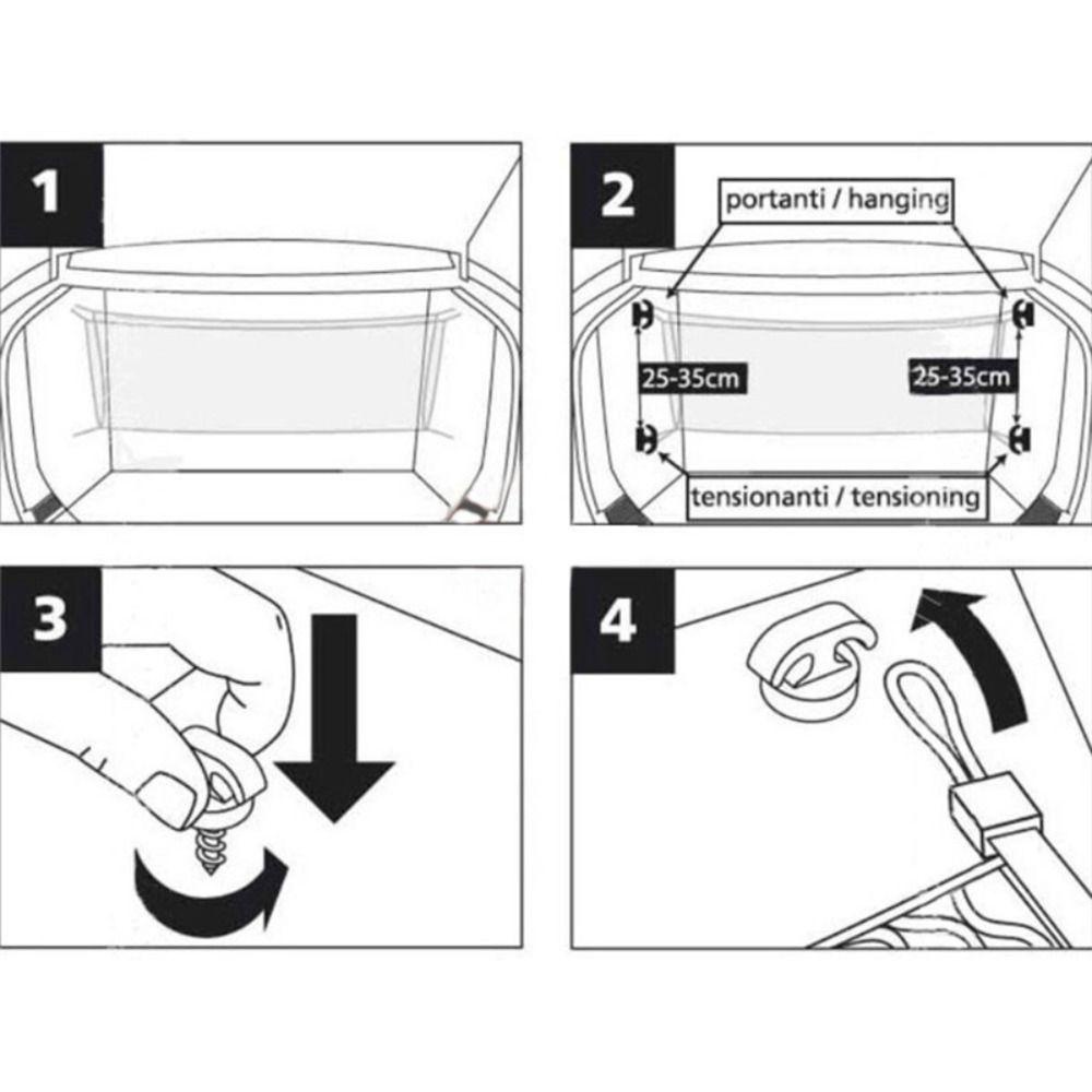 Lanfy Kait Bagasi Belakang Mobil 4 Pcs Multifungsi Gantungan Hook Aksesoris Interior Klip Mobil Trunk Hook Sekrup Car Loop Hanging