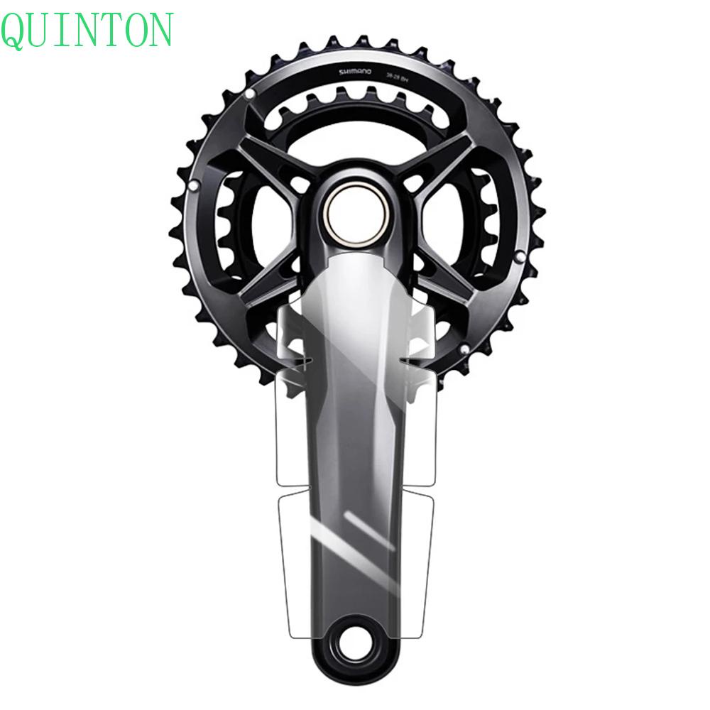 Quinton 3 Lembar Stiker Film Pelindung Crank Arm Sepeda Mtb Universal Anti Tabrakan Bahan Karbon Fiber