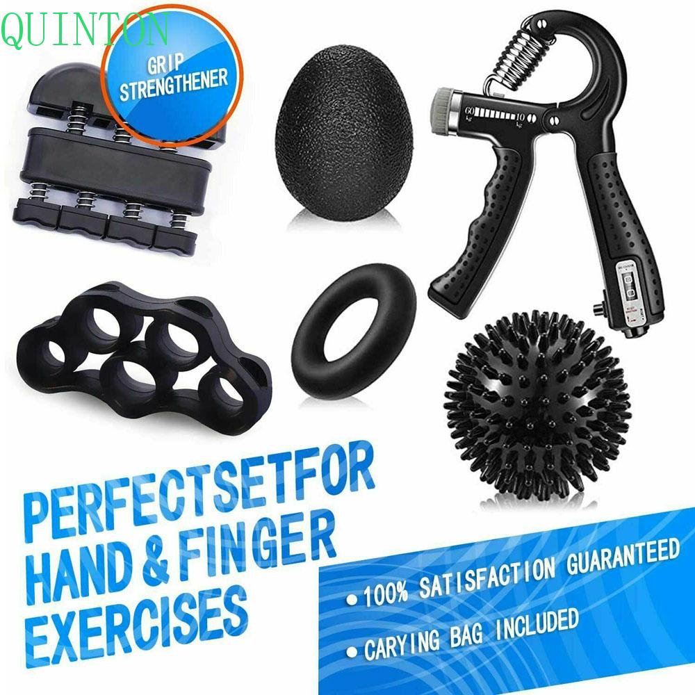 Quinton 6pcs / Set Alat Latihan Kekuatan Genggaman Tangan / Otot Lengan Bawah / Jari Adjustable Multi Warna