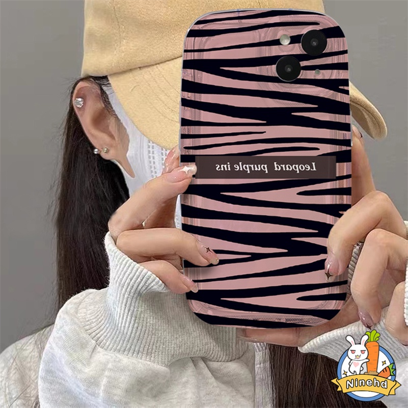 IPHONE Casing Kompatibel Untuk Iphone14 13 12 11 Pro Max X Xr Xs Max8 7 6 6s Plus SE 2020 Fashion Motif Zebra Casing Ponsel Lembut TPU Bening Anti Jatuh Airbag Shockproof Case Cover Pelindung