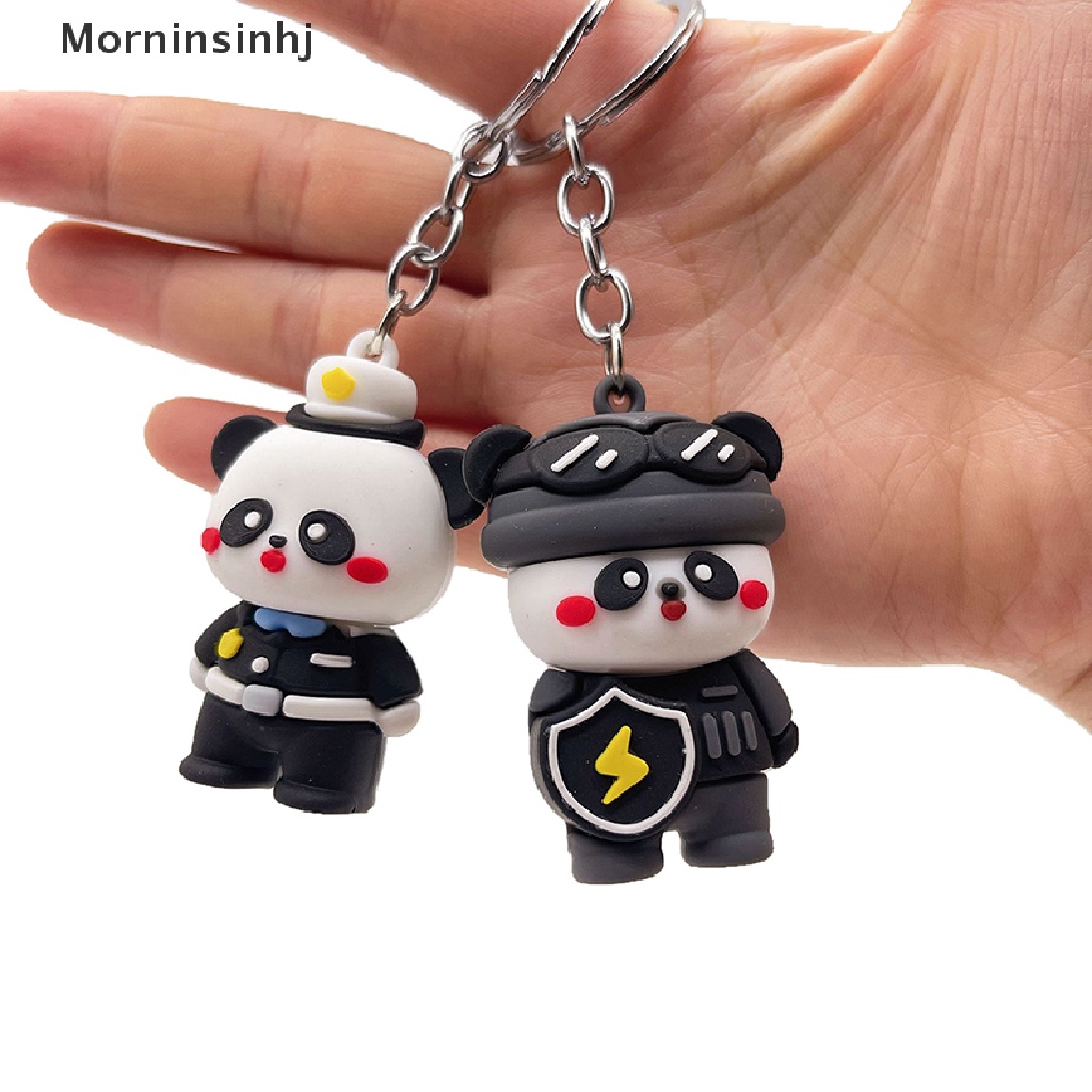 Mornin Baru Kartun Panda Police Gantungan Kunci Lem Lembut Pria Dan Wanita Tas Liontin Panda Lucu Keyring Pendant Hadiah id