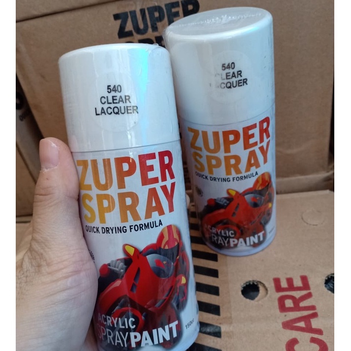 Zuper Spray Paint Pilok Pilox Warna Clear Glossy / Pernis Kilap / Clear Mengkilap (P 540) 150cc/150ml