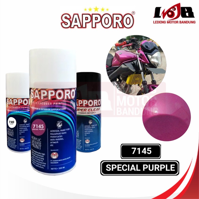 Sapporo 7145 Special Purple Cat Semprot Aerosol Pilox Warna Ungu Spray