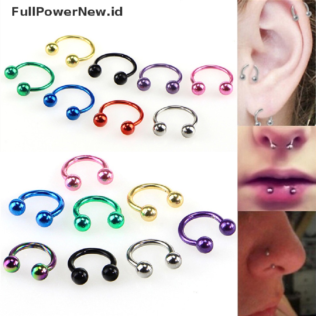 Power Body Tapal Kuda Alis Hidung Telinga Bibir Bar Nipple Rings Cartilage ID