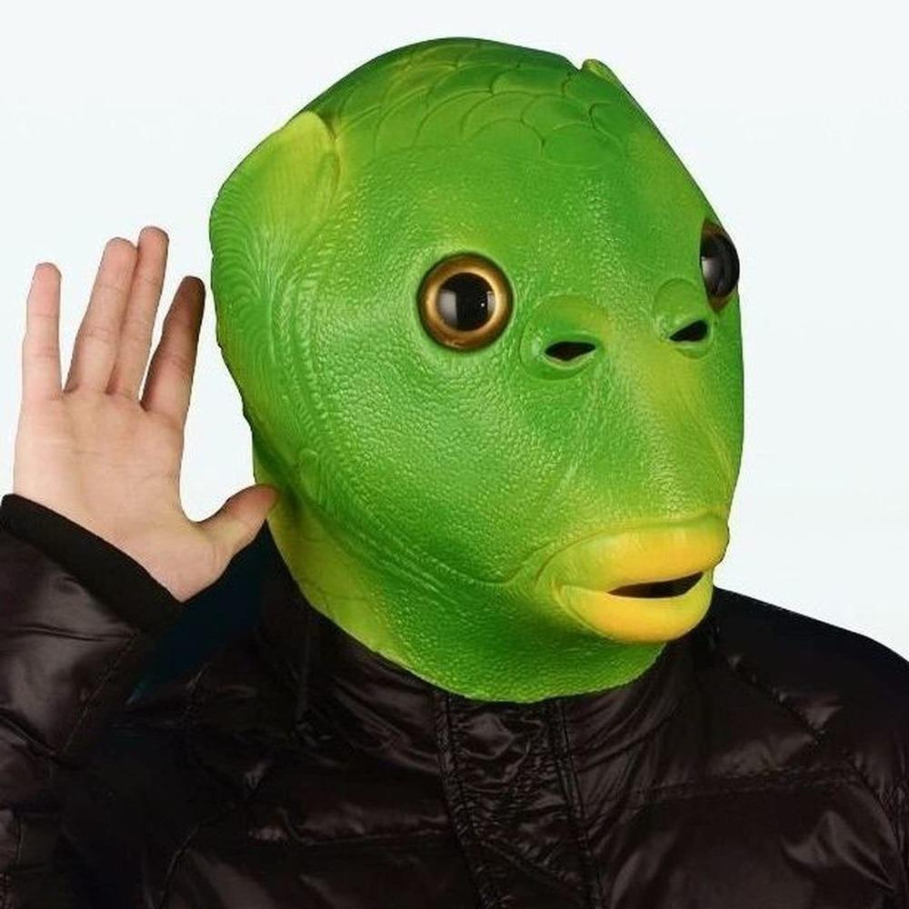 Mxbeauty Mainan Topeng Kepala Ikan Fish Mask Toys Hadiah Novelty Mainan Kostum Topeng Kostum Props Halloween Mainan Halloween Cosplay Lucu Cosplay Kinerja Prop Ikan Penutup Wajah