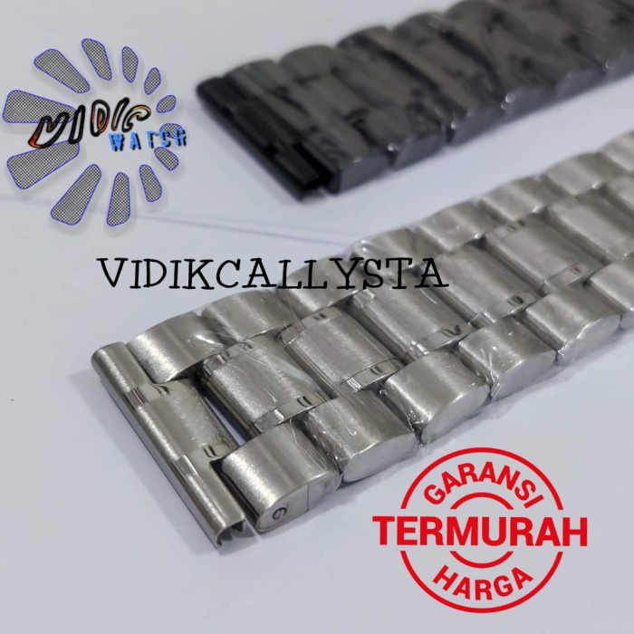 NEW TALI STRAP JAM TANGAN RANTAI STAINLESS LURUS PADAT ANTI KARAT 18 20 22 24 26 MM