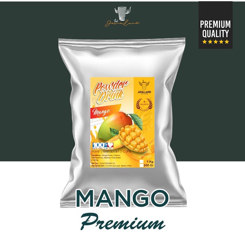 

[Ready-Stock] PREMIUM BUBUK MINUMAN BUBBLE DRINK PREMIUM RASA MANGO PREMIUM MERK JAVALAND 1KG