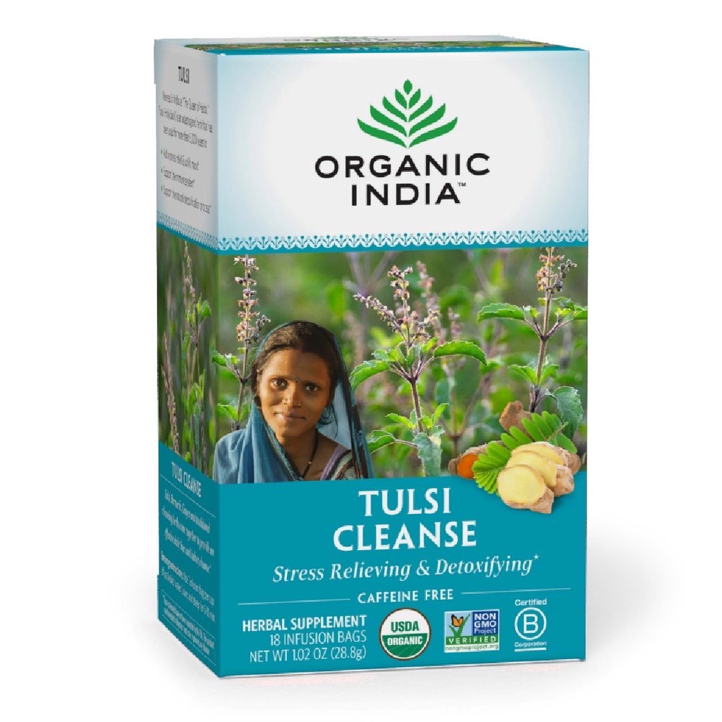 Organic India Tulsi Cleanse Stress Relief &amp; Detox Tea 18s x 1.6g