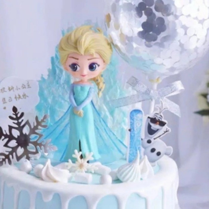 Terlaris Cake Topper Elsa Frozen Disney/ Hiasan Cake Figurin Elsa Frozen