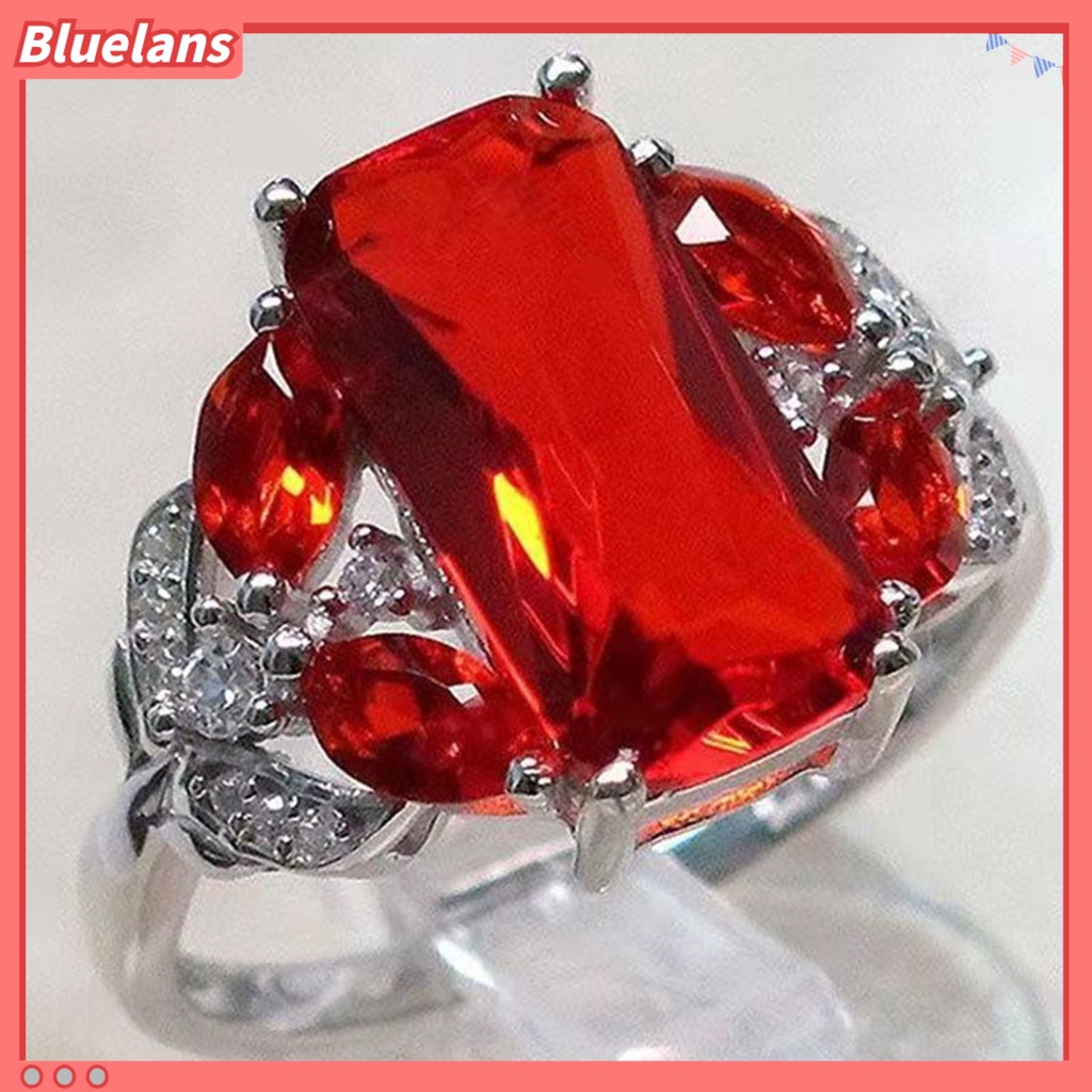 {In Stock} Lebar Pengerjaan Indah Wanita Cincin Paduan Permata Imitasi Berlian Imitasi Pernikahan Band Perhiasan Aksesori