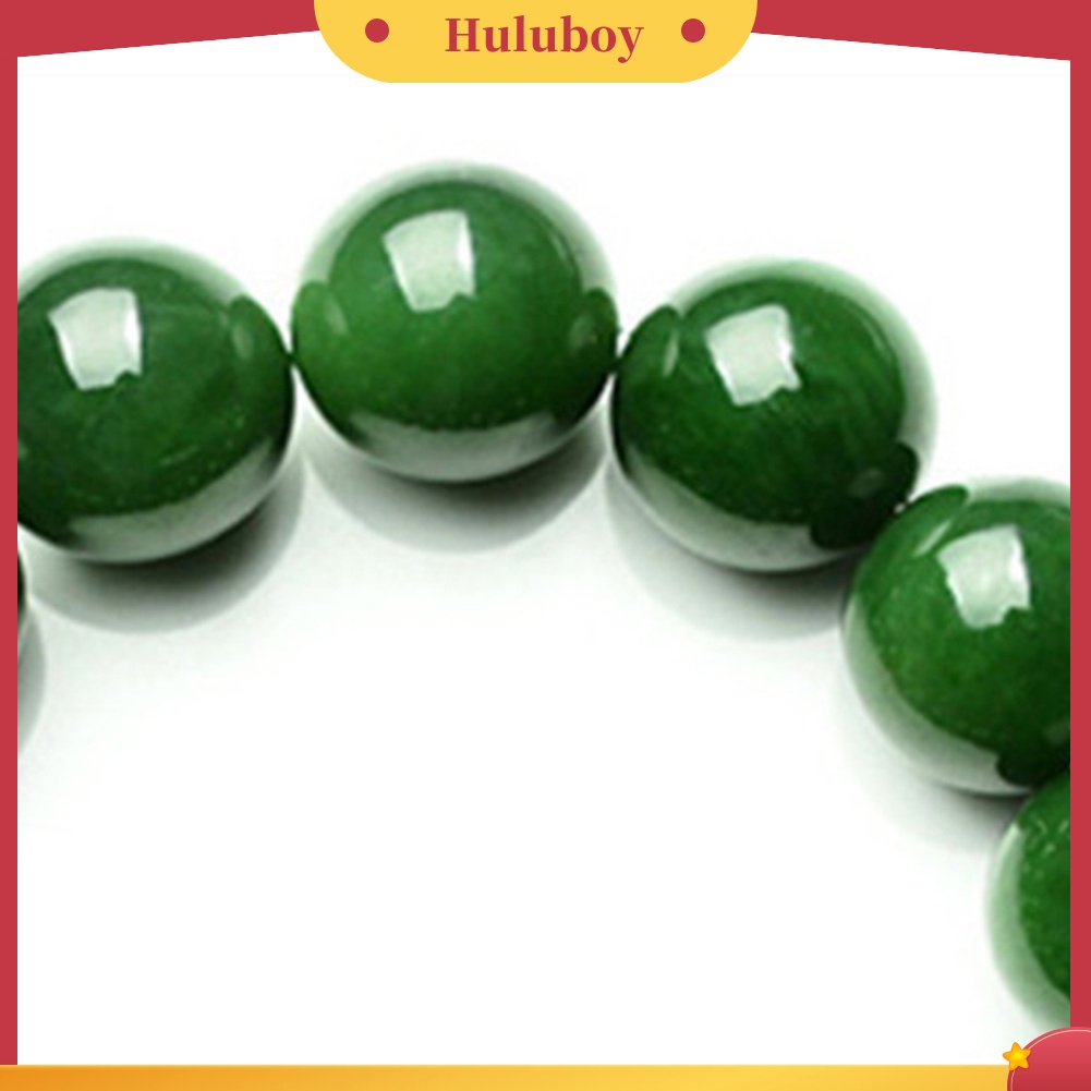 {Ready Stock} Natural 10mm Hijau Tua Faux Jade Putaran Beads Melar Bangle Gelang Hadiah