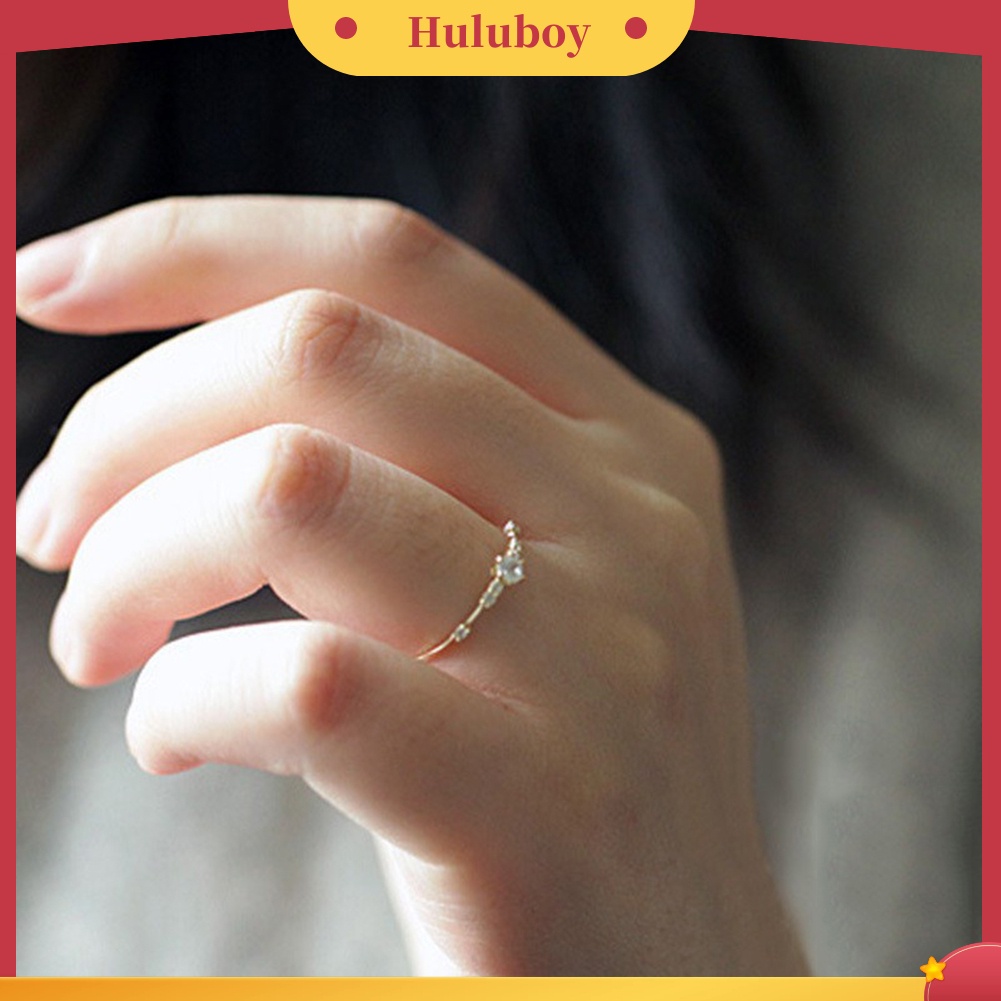 {Ready Stock} Wanita Fashion Plating Berlian Imitasi Bertatahkan Jari Cincin Perhiasan Pesta Hadiah Pernikahan
