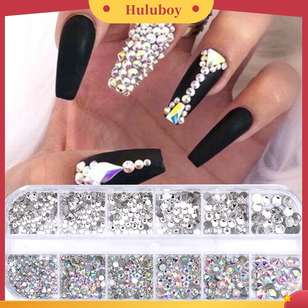 {In Stock} 12kisi Glitter Transparan Flat Berlian Imitasi Campuran Shiny Jewelry Manicure Decor