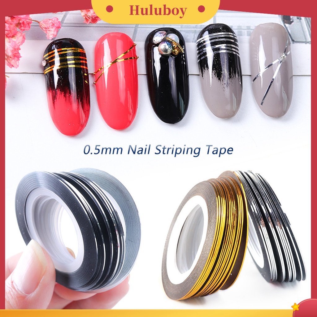 {In Stock} 10Pcs Stiker Kuku Indah DIY Stiker Tape Striping Kuku Ringan Untuk Wanita