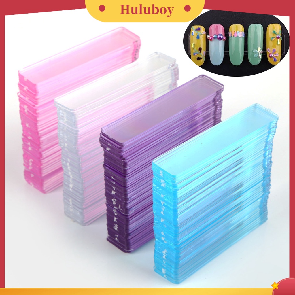 {In Stock} 50Pcs Nail Display Stand Reusable Smooth Edge Vivid Color Burr Free Ultra-Light Dekorasi Akrilik Nail Art Display Stand Gel Polish Holder Strip Untuk Salon Kuku