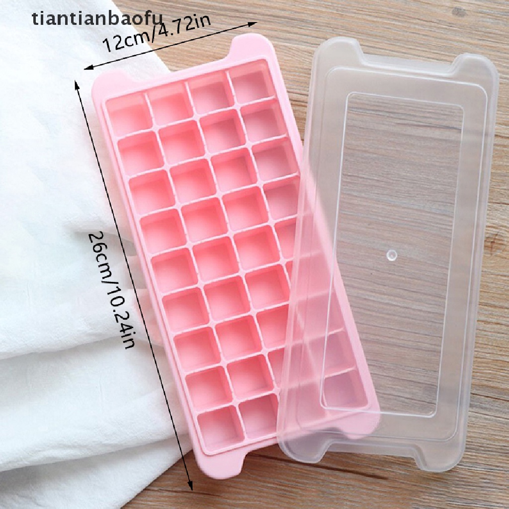 [tiantianbaofu] 24/36grids Ice Tray Silicone Es Sarang Lebah Es Batu Ice Cream Kotak Dengan Tutup Butik