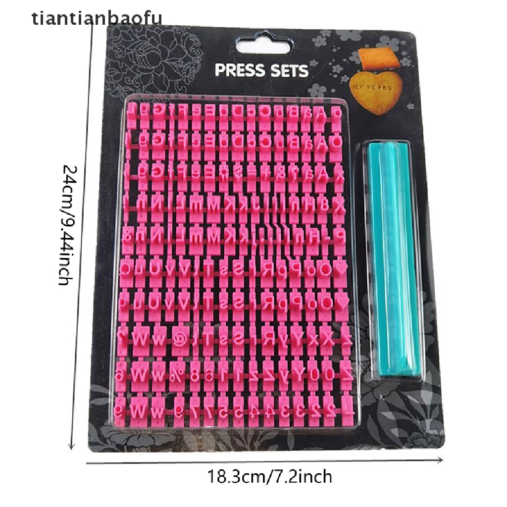 [tiantianbaofu] 1set Huruf Angka Cetakan Kue Kering Alfabet Press Stamp DIY Kue Baking Tools Butik