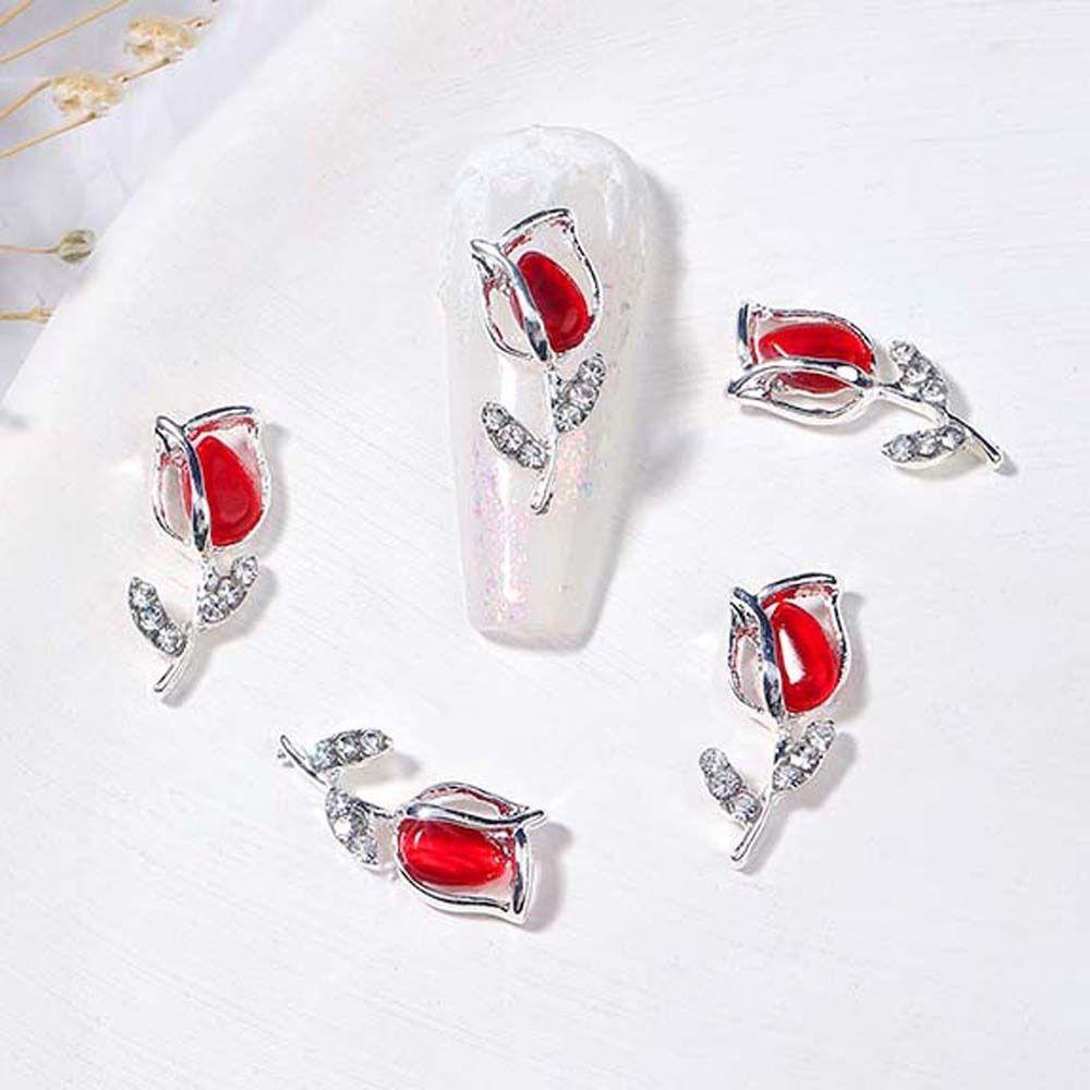 AUGUSTINA Agustina Bunga Hiasan Kuku Fashion Nail Charms Cahaya Mewah Nail Art Jepang 3D Nail Art Drills