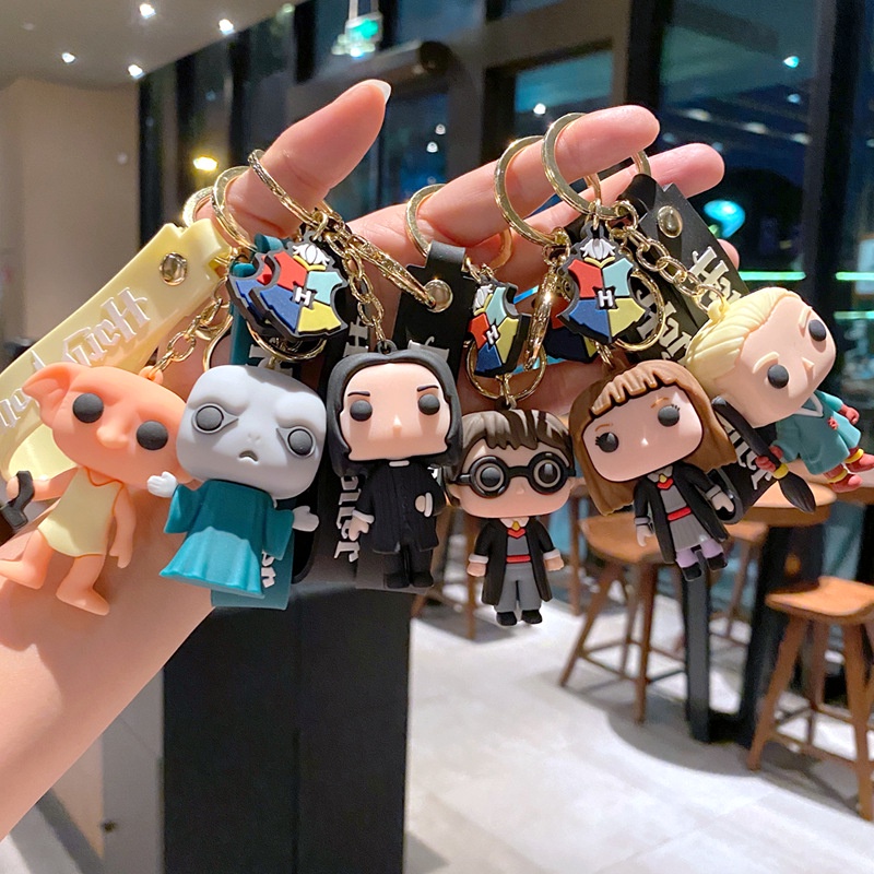 2023gantungan Kunci Kartun Harry Potter PVC Hermione Malfoy Lord Voldemort Anime Figurine Boneka Ransel Liontin