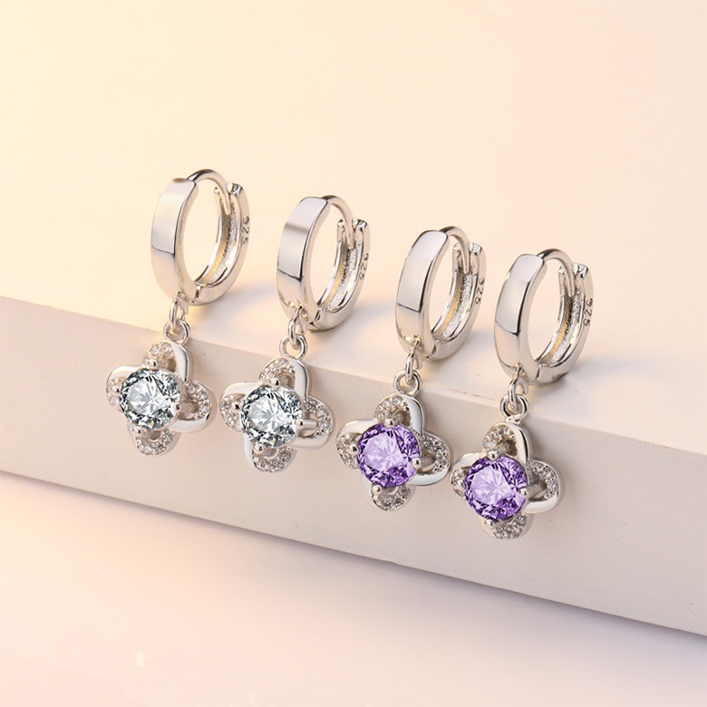 Goldkingdom Aksesoris Perhiasan Fashion Ready Stock Anting Sederhana Beruntung Daun Rumput Anting Bunga Abadi Versi Korea