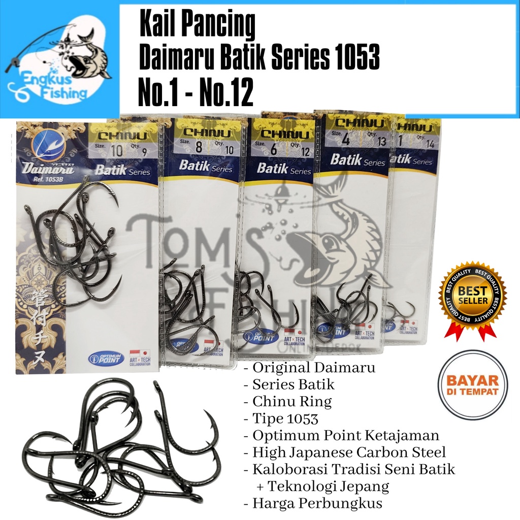 Kail Pancing Daimaru Batik Series 1053 Chinu Ring (No.1 - No.12) Carbon Steel Murah - Engkus Fishing